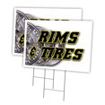 thumbnail image 1 of RIMS & TIRES 2 Pack Of 12" x 16" Yard Sign & Stake | Advertise Your Business | Stake Included Image On Front Only | Made in The USA, 1 of 3