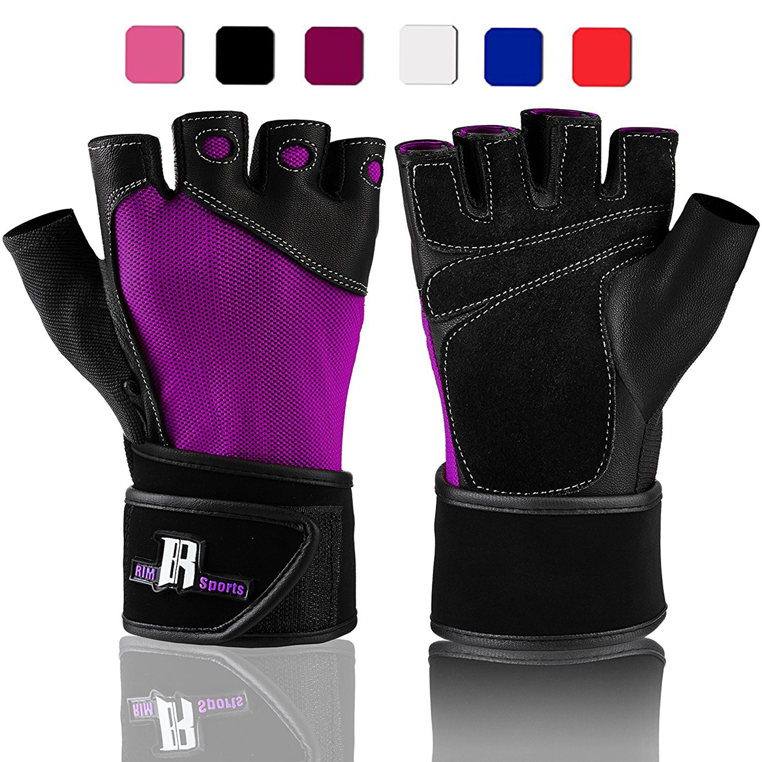 RIMSports Weightlifting Gloves with Wrist Wrap Support for Gym and