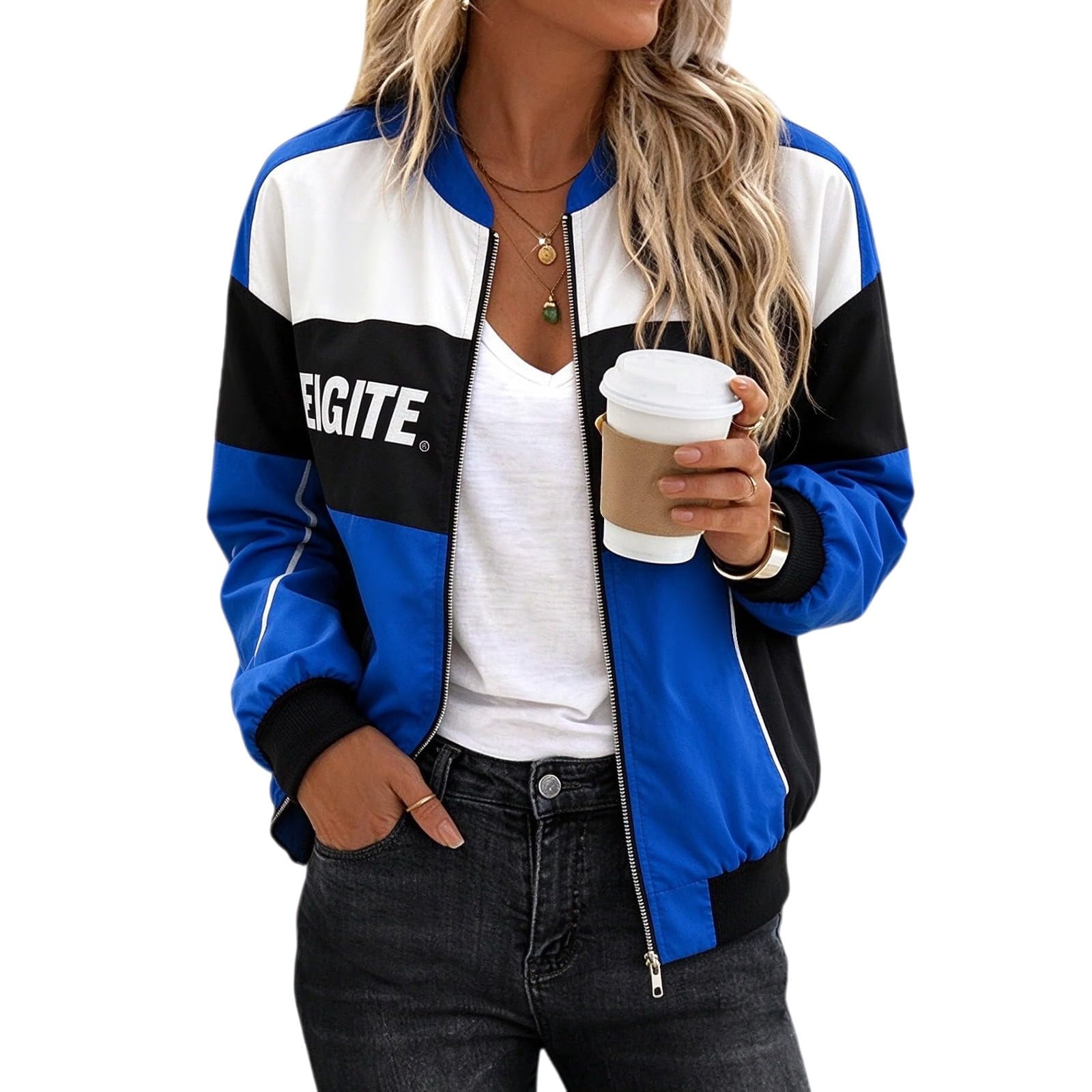 RIMXUTS Race Car Driver Jacket Women y2k Outfit Sbomber Jacket Women ...
