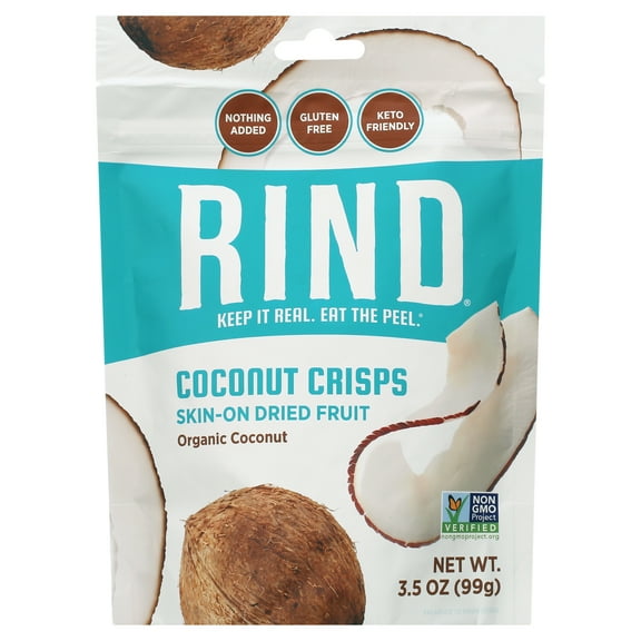 RIND Snacks, Organic Unsweetened Coconut Crisps, 3.5oz Bag