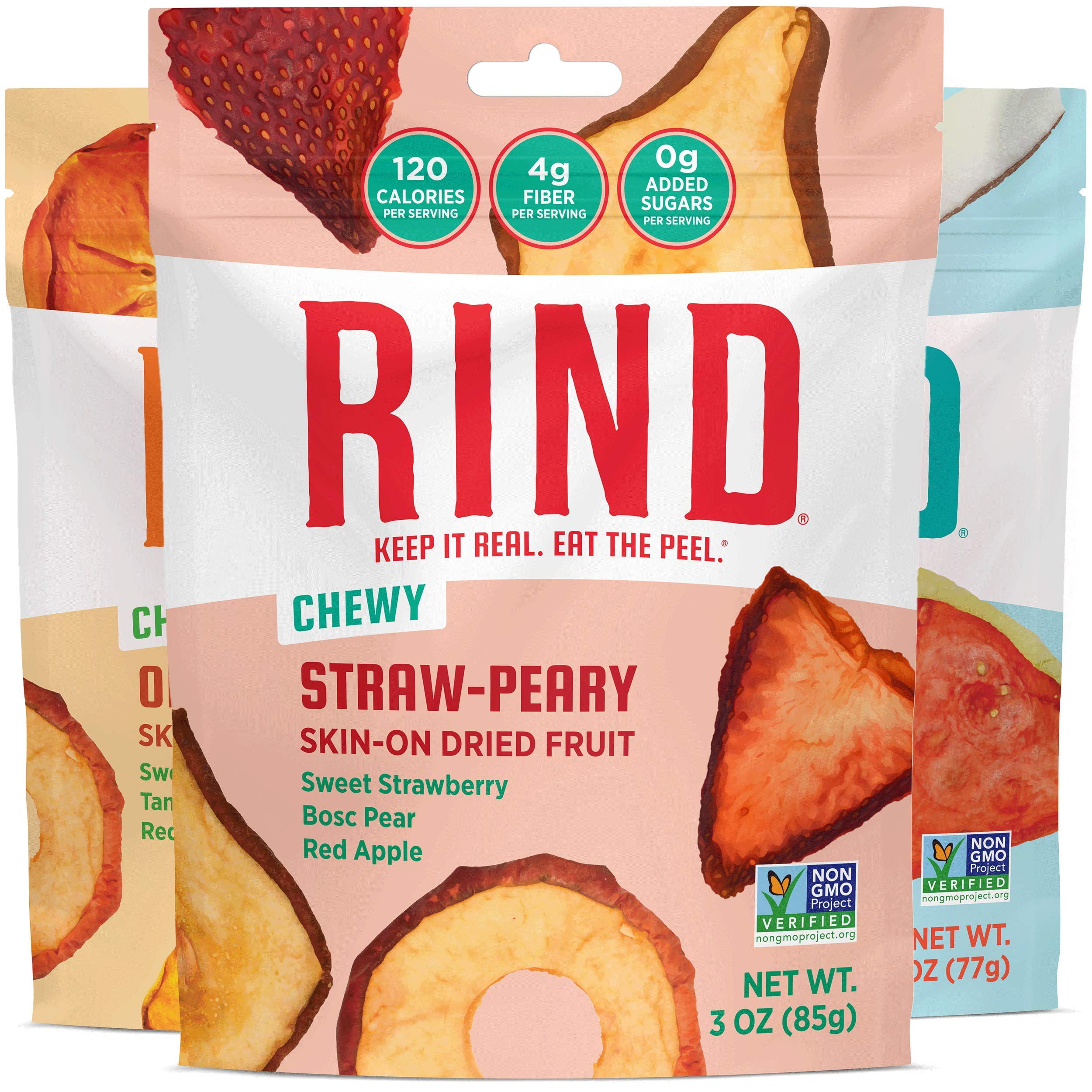 RIND Snacks Variety AIF4 3 Bag Pack StrawPeary,