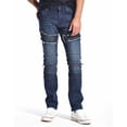 thumbnail image 1 of RING OF FIRE Men's Five Pockets Moto Slim Fit Stretch Jeans Size 30 to 38, 1 of 9