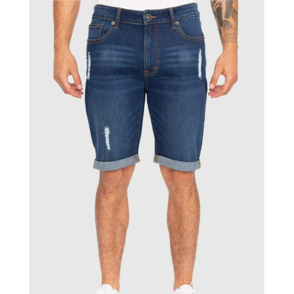 RING OF FIRE Men's Jake Rip N Repair Denim Shorts