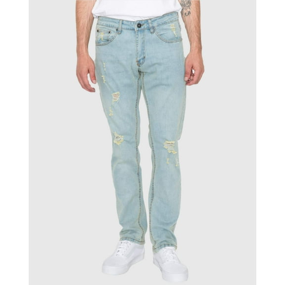 RING OF FIRE Men's Ripped Distressed Slim Fit Stretch Jeans