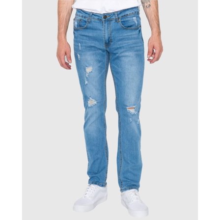 RING OF FIRE Men's Ripped Distressed Slim Fit Stretch Jeans