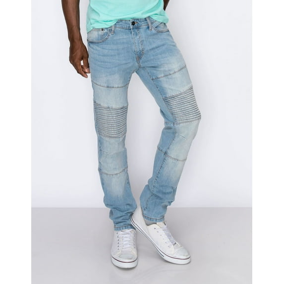 RING OF FIRE Men's Thrill Slim Fit Moto Stretch Jeans