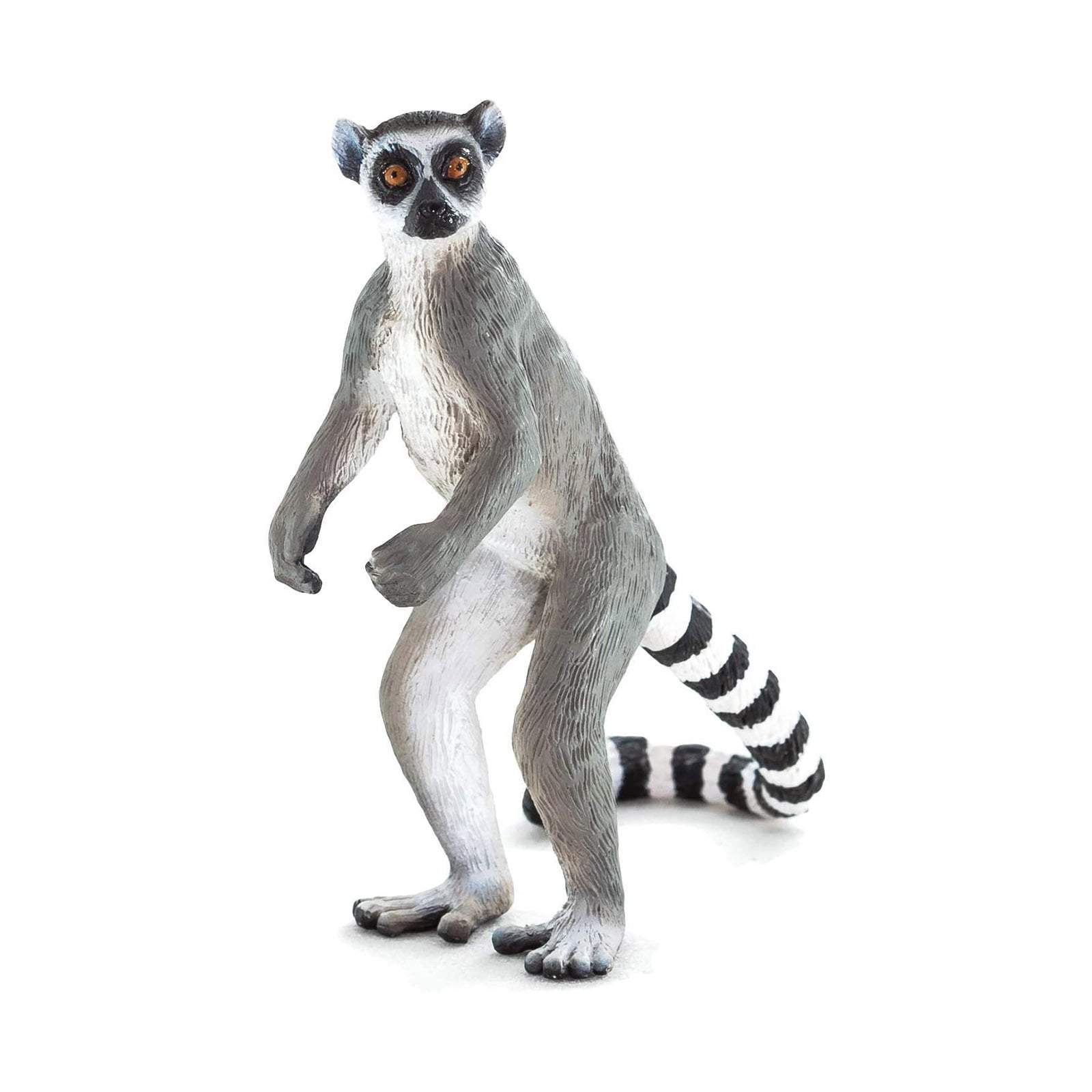 Gray and White Ringtail Lemur Animal Figure Toy