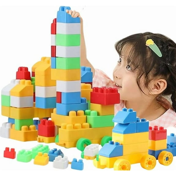 RINISH Kid's 80 Pcs Big Mega Sized Blocks Toys Building and Construction Block Set for Children Boys and Girls (Multicolor)