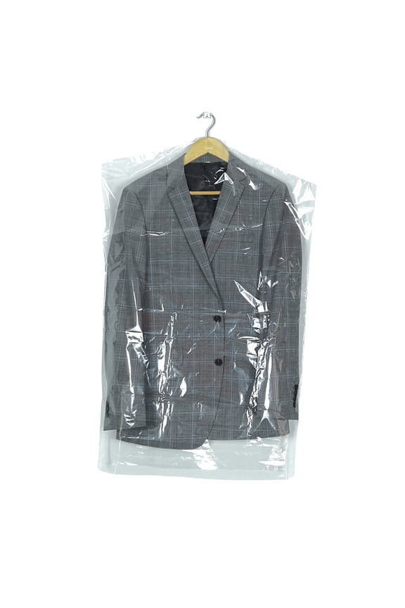 50 Pack Hanging Clear Plastic Dry Cleaning Garment Bags.
