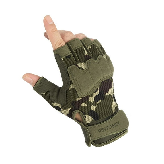 RINTONIX Gloves,  Half Finger Gloves for Driving, Cycling, Motorcycle, Climbing, Outdoor Work, Camouflage