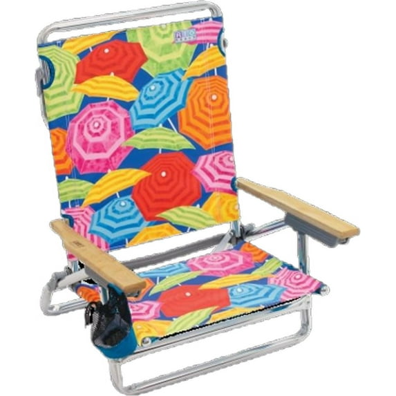 RIO 5 Position Aluminum Beach Chair - Multicolor