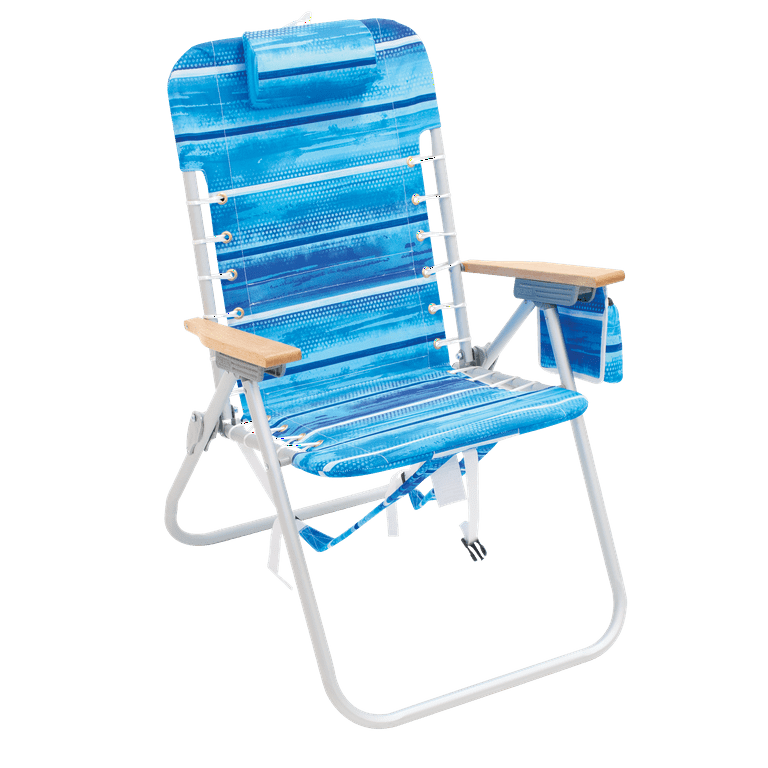 RIO Beach 4-Position Hi-Boy Backpack Beach Chair - Blue RIO Beach 4-Position Hi-Boy Backpack Beach Chair - Blue