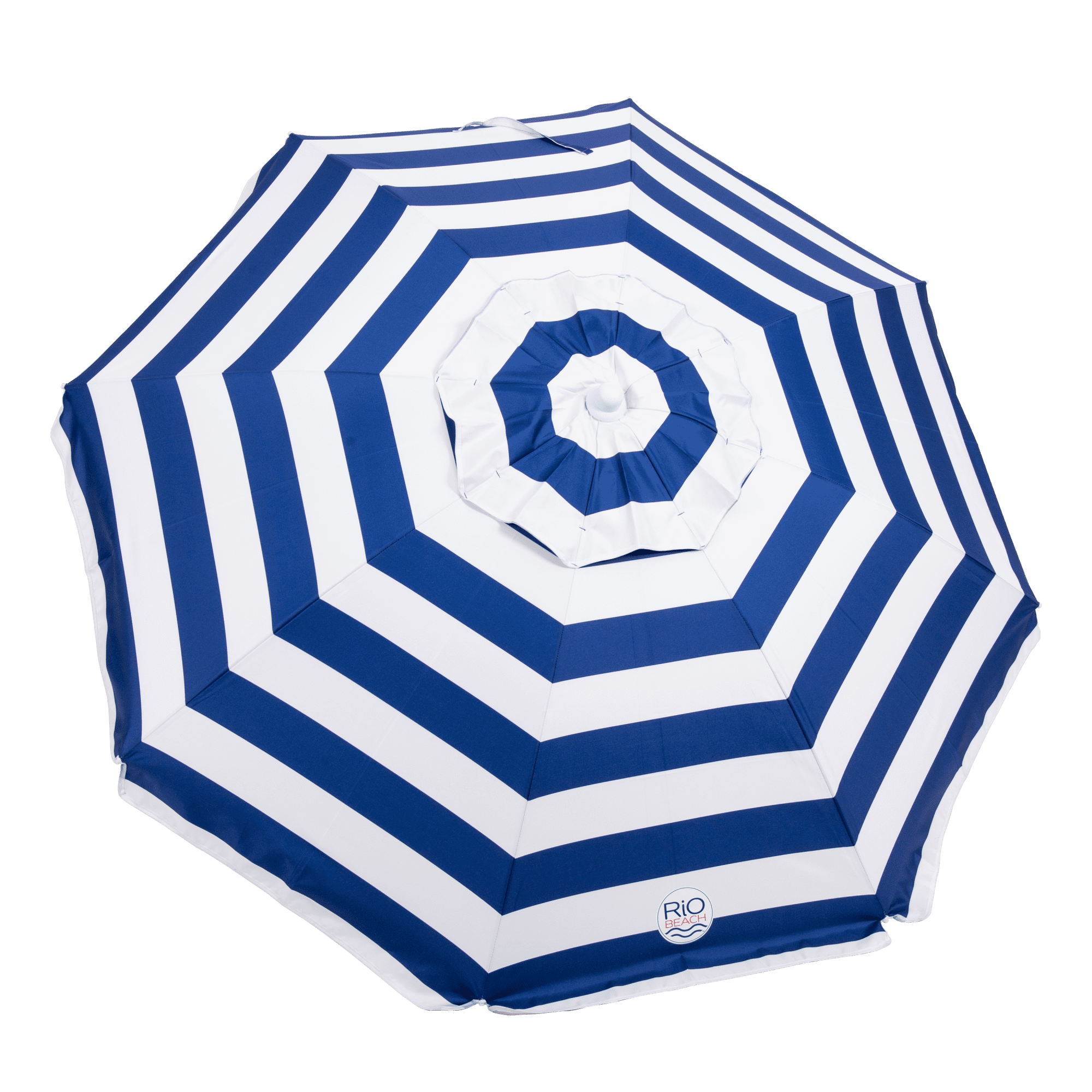 6 ft. Blue and White Striped Tilt Beach Umbrella