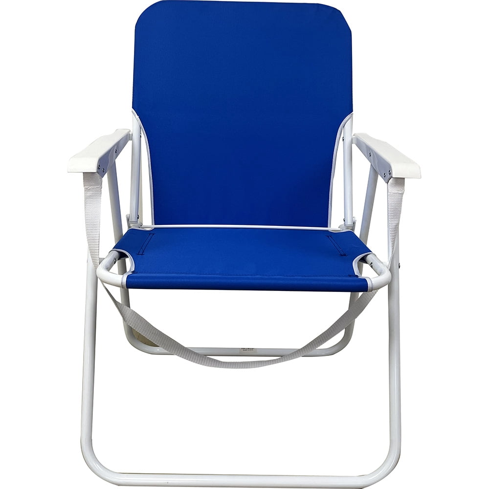 Rio Wave Beach 1-Position Beach Chair, Solid Blue, 190lbs Capacity