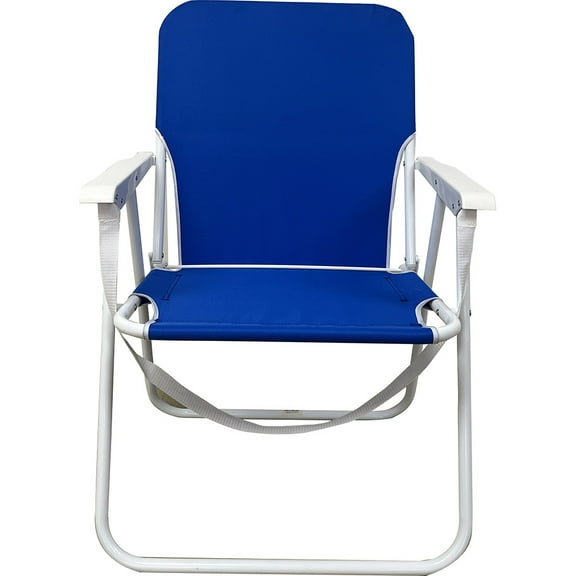 Rio Wave Beach 1-Position Beach Chair, Solid Blue, 190lbs Capacity