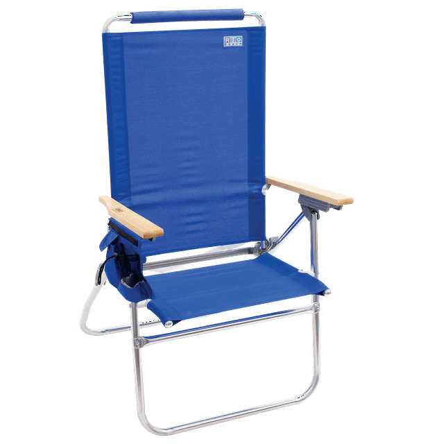 RIO Beach Hi-Boy Aluminum Beach Chair, Blue, Adjustable Lounge Chair