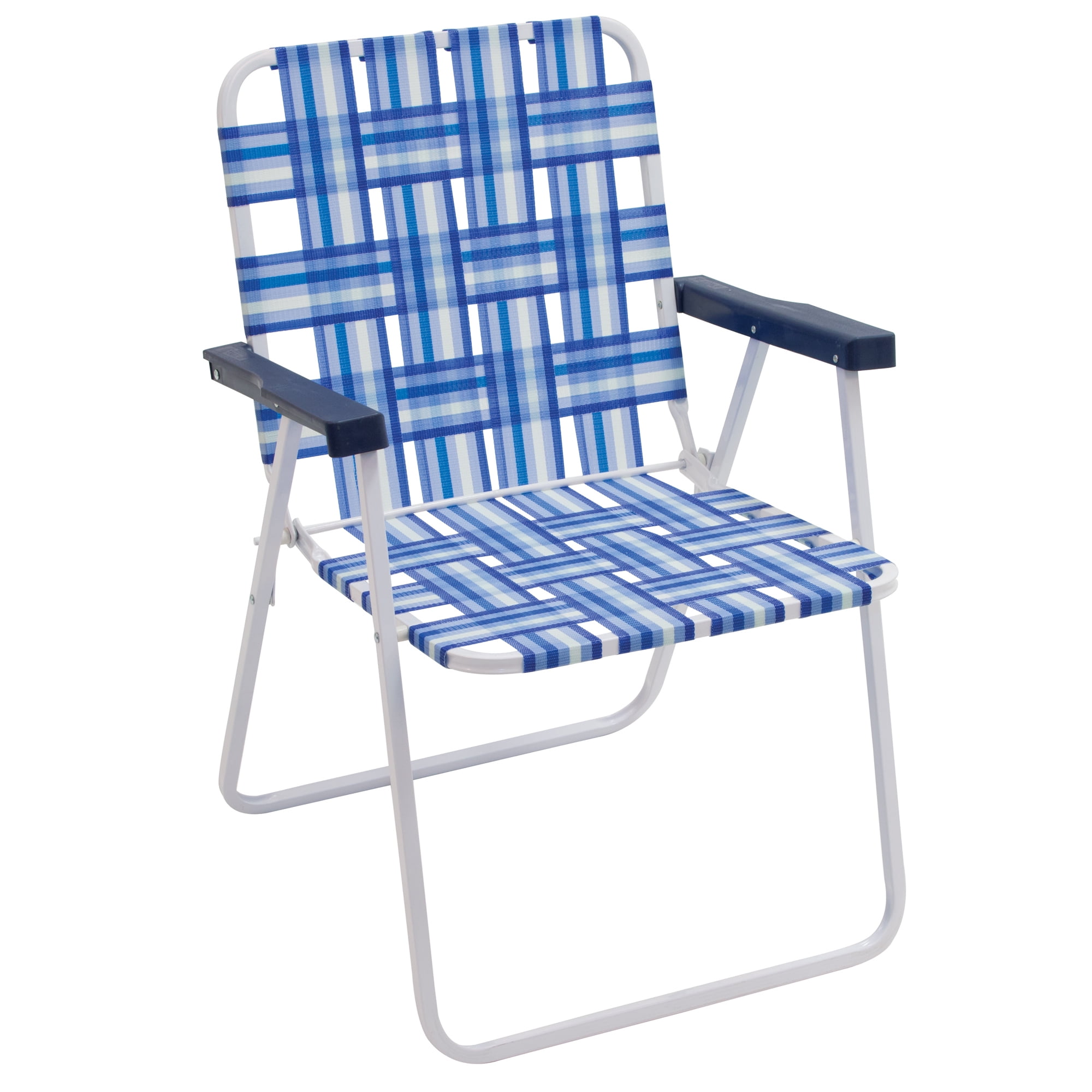 RIO Brands Outdoor Steel Frame Folding Woven  Beach Lawn Patio Chair