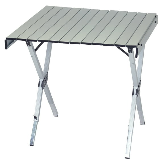 RIO Expandable Roll Top Camping Table with Zippered Carry Bag, Gray