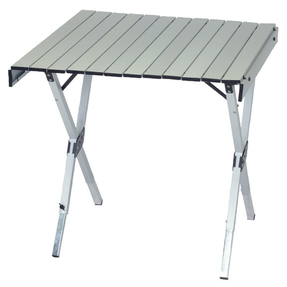 RIO Expandable Roll Top Camping Table with Zippered Carry Bag, Gray