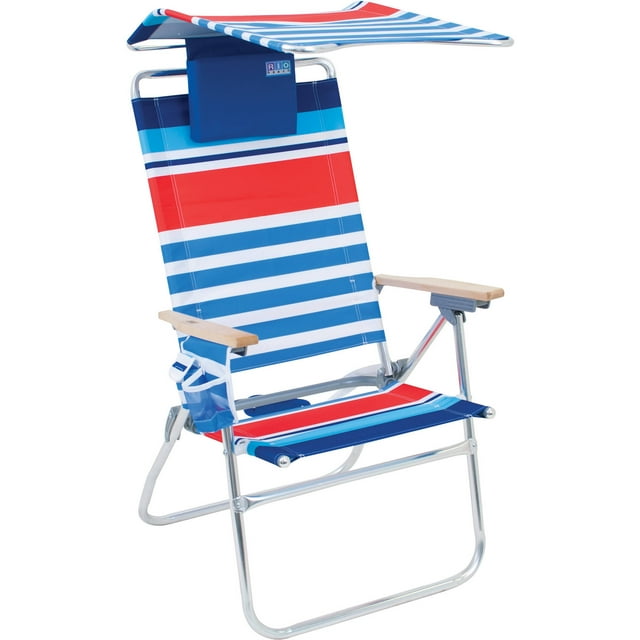 RIO Hi Boy Beach Chair with Shade Canopy (UPF 50+) Aluminum Frame