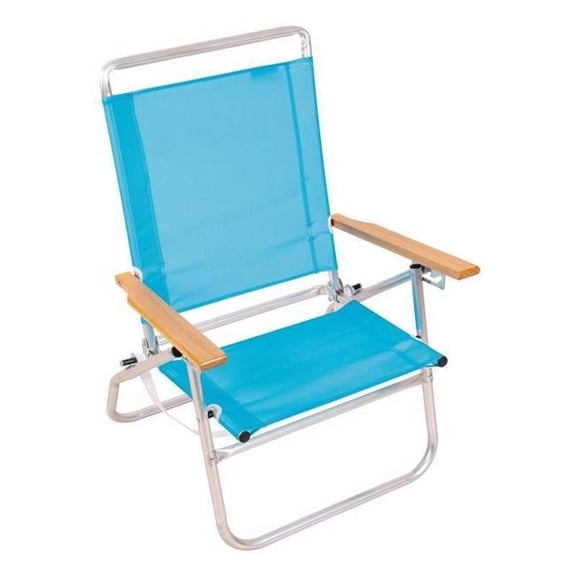RIO Wave Beach 3-Position Aluminum Beach Folding Chair, Multicolor