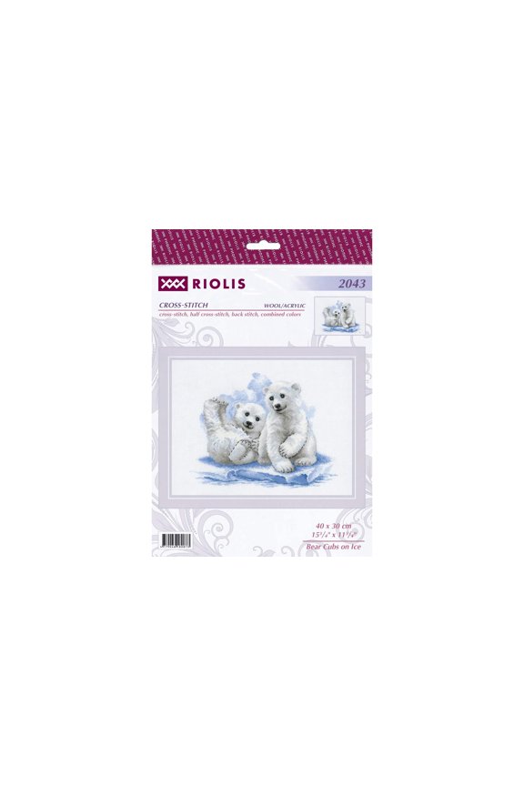 Bear Cubs on Ice Counted Cross-Stitch Kit