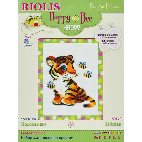 RIOLIS Counted Cross Stitch Kit 6"X7"-Stripies (10 Count)