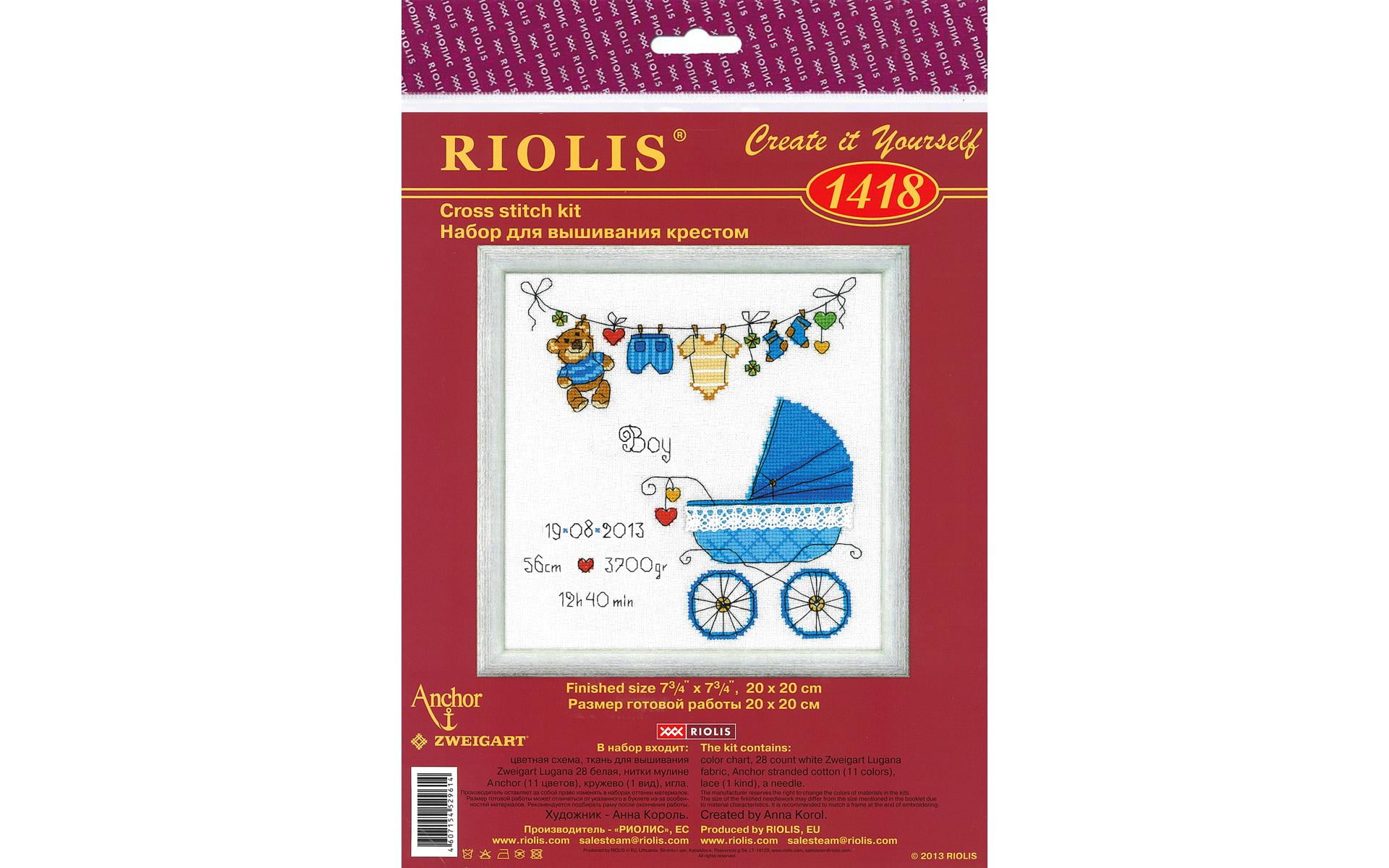 RIOLIS Counted Cross Stitch Kit 7.75"X7.75"-It's A Boy! Announcement (28 Count)