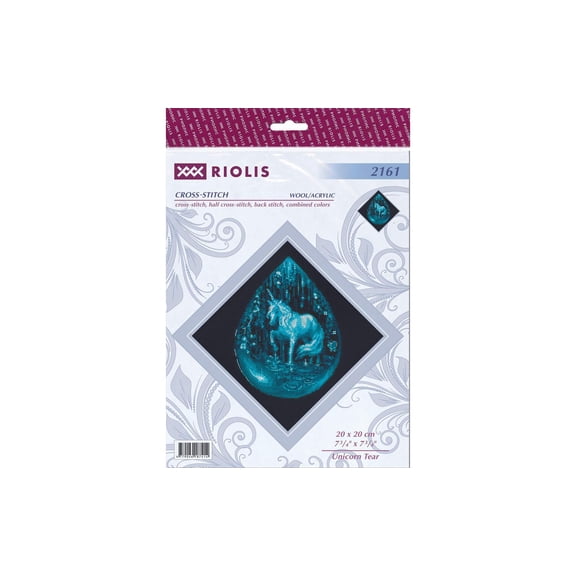 RIOLIS Counted Cross Stitch Kit 7.75"X7.75"-Unicorn Tear