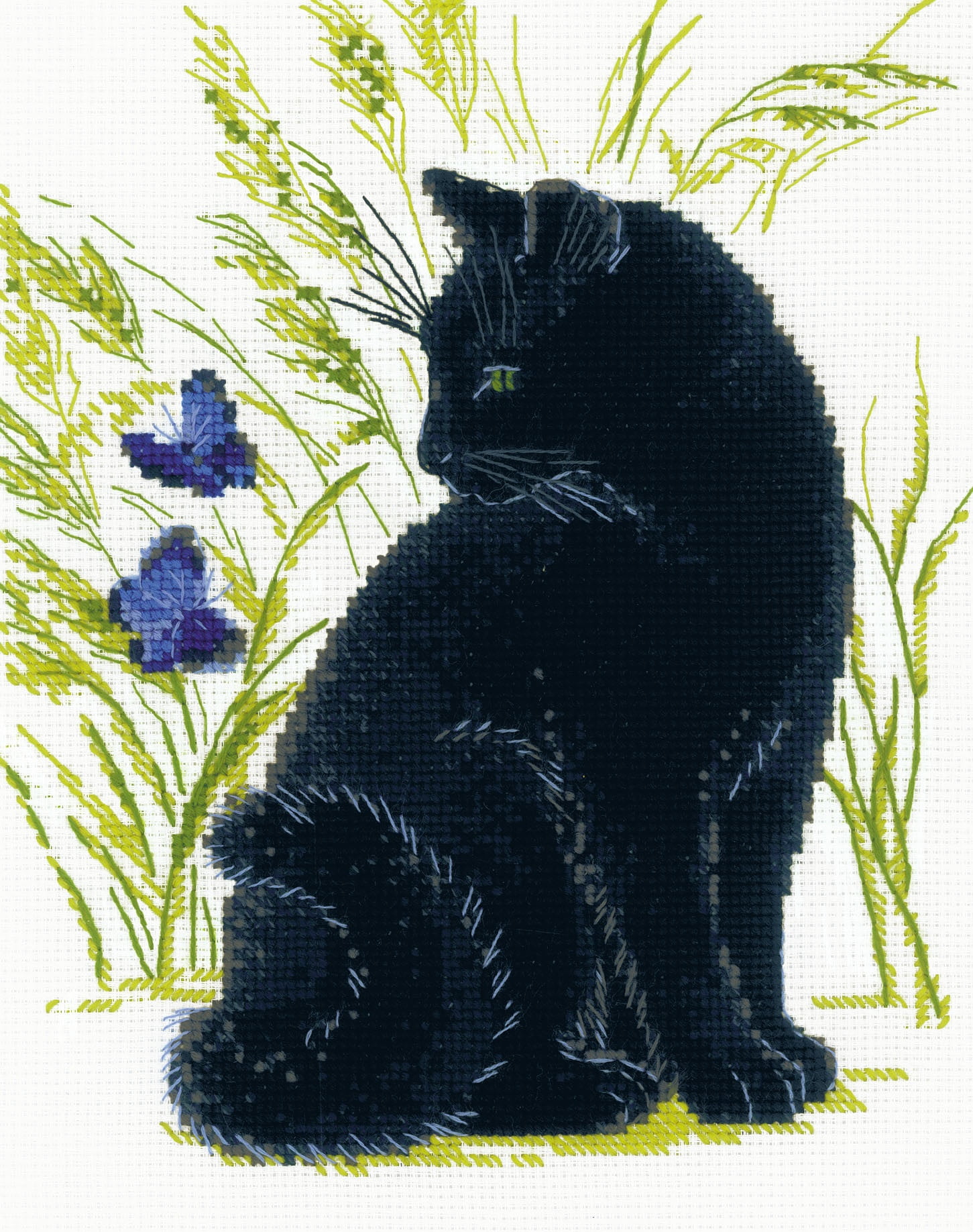 RIOLIS Counted Cross Stitch Kit 9.5"X11.75"-Black Cat (10 Count)
