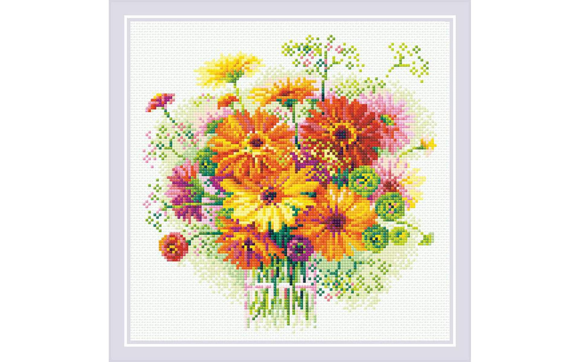Riolis Diamond Mosaic Kit 11.75x11.75" Gerberas