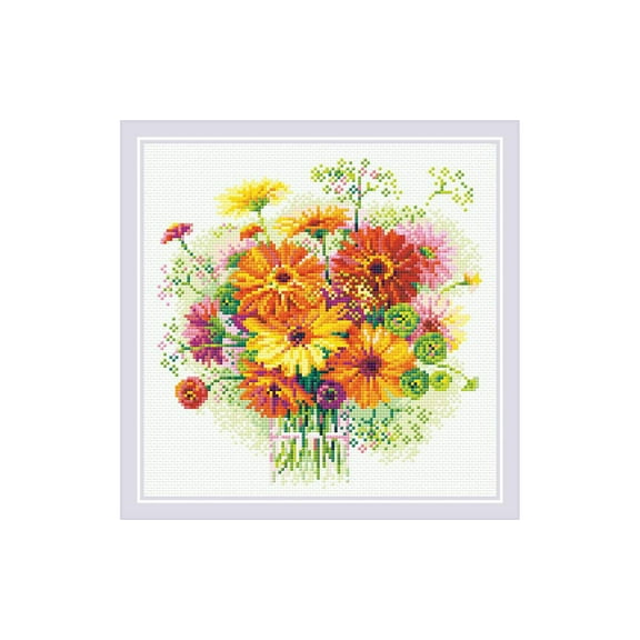 Riolis Diamond Mosaic Kit 11.75x11.75" Gerberas