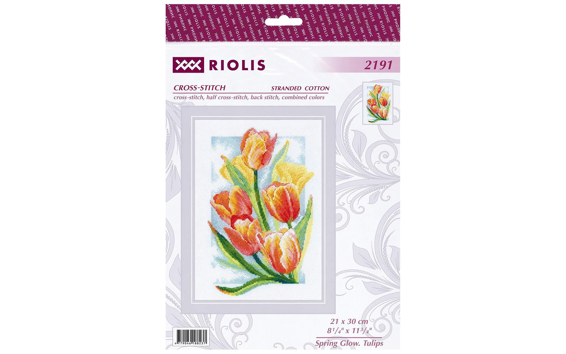 RIOLIS® Spring Glow: Tulips Counted Cross-Stitch Kit