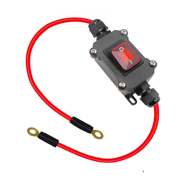 RIONIMA 12V Inline Power Switch, Ip67 Waterproof Battery Disconnect Switch with Dual Side Wiring, 25A Dc 12-24V Dpst On/Off Switch for Automotive, Marine, Atv, Motorcycle (1Pcs)