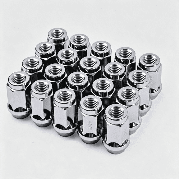 RIONIMA 20 Pcs M12X1.5 Lug Nuts for Escape Anti-Rust Conical Seat Anti-Rust|Fit Fusion Focus Mazda Escape Closed End Bulge Acorn Chrome 1.38 Wheel Lug Nut Precise Threads Aftermarket Wheel