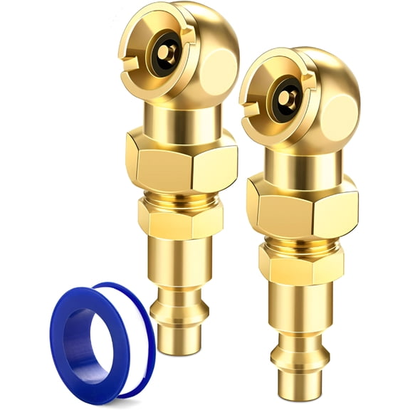 RIONIMA 2026 New 2-Pack Ball Foot Air Chuck Set,1/4"Closed Flow Tire Chuck Inflator Nozzle W/Air Chuck Quick Connect,Tire Air Nozzle for Tire Inflator Gauge,Tire Hose Tool,Air Compressor Attachments