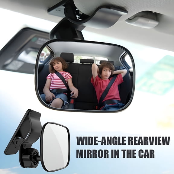 RIONIMA 2026 New Automotive Interior Rearview Baby Mirror Car Small Clips-On Adjustable Facing Back Rear View Seat Convex Mirror for Newborns,Toddlers,Family Trips,Daily Commute
