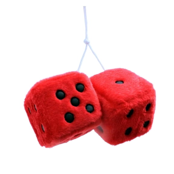 RIONIMA 2026 New Car Decor Plush and Elastic Fuzzy Dice for Car Interior Dashboard Rearview Mirror Decorative Accents Decorative Leather Dots Car Decor for Women