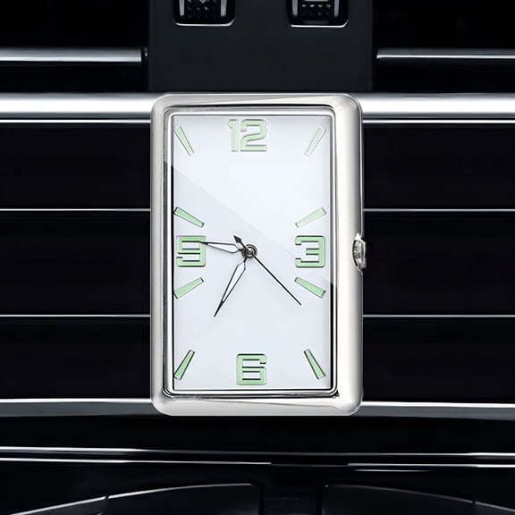 RIONIMA 2026 New Car Digital Clock Luminous Led Display 12V Outlet Mounted Quartz Timekeeper Night Vision Dashboard Accessory for Vehicles Trucks,Heavy-Duty Material | Stainless Steel,Silver