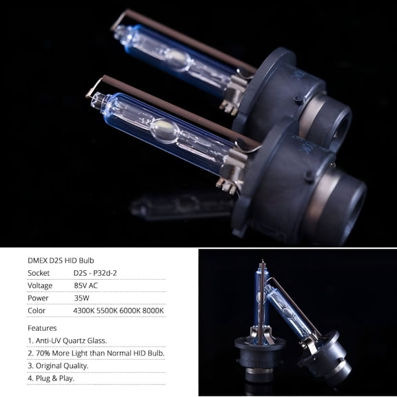 RIONIMA 2026 New D2S-35W-8000K White Blue Xenon Headlight Hid Bulbs Replacement-Pack of 2(Not Fit Halogen Headlight Assembly)