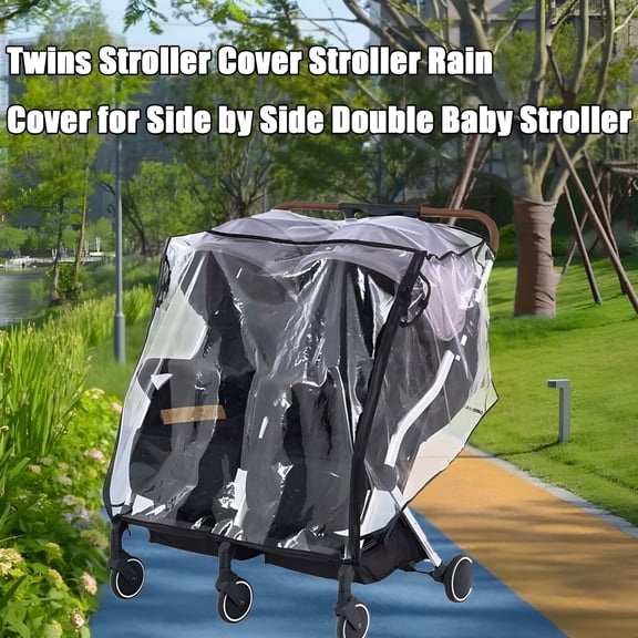 RIONIMA 2026 New Double/Twins Stroller Rain Cover,Universal Cover for Side By Side Baby Stroller for Outdoor Use,Rainy Days,Stroller Protection,Baby Gear,Travel Accessories