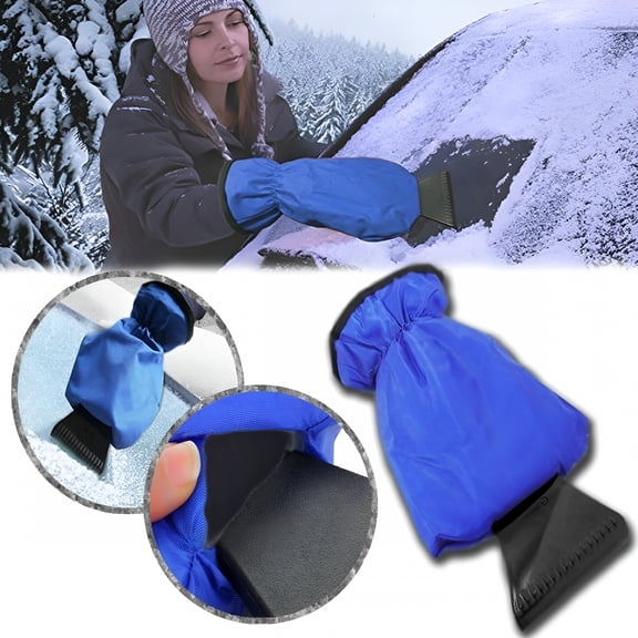 RIONIMA 2026 New Fleece Lined Ice Scraper Mitt Comfortable All Windshield Scraper for Car,Truck,Suv,Van