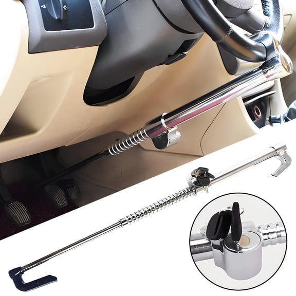 RIONIMA 2026 New Lock Double Adjustable Length Steering Wheel Brake Lock Suitable for Car Suv Most Cars for Security,Anti-Theft,Parking,Travel