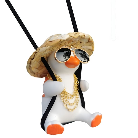 RIONIMA 2026 New Rear View Mirror Hanging Accessories of Swinging Duck Car Hanging Ornament Cute Car Accessories Car Pendant Car Charm Hanging Ornament