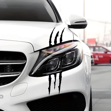 RIONIMA 2026 New Reflective Monster Claw Scratch Car Stickers-Waterproof Decals for Car,Motorcycle,Truck,Bumper,Headlight,Xmas Gift,Fashionable Simple Design Truck Decals(Black)