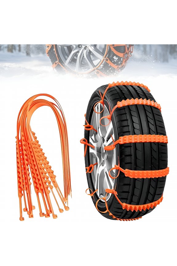 2026 New Reusable Anti-Skid Chains,Suitable for Universal Anti-Skid Winter Tire Chains for Cars,Trucks,Suvs,And Pickups,Suitable for Heavy Traction on Snow,Ice,And Muddy Roads(10Pcs)