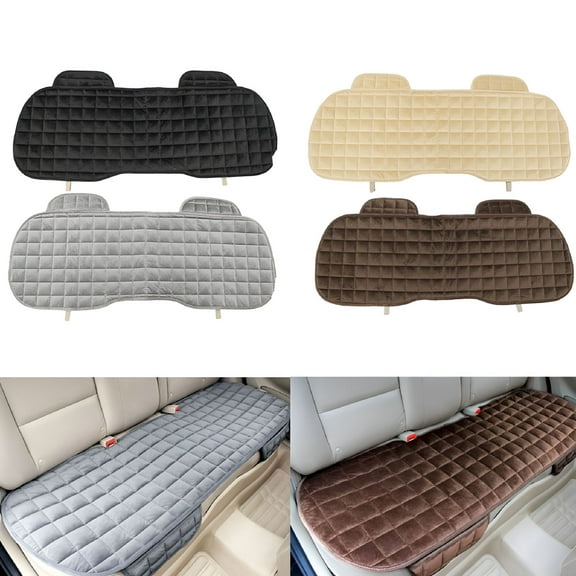 RIONIMA 2026 New Universal Auto Car Rear Seat Cover Mat Soft Comfortable Back Row Chair Cushion Beige One Size