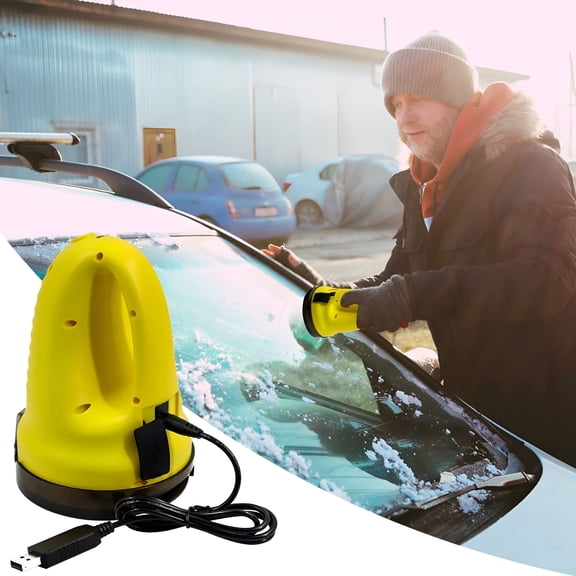 RIONIMA 2026 New Usb Rechargeable Electric Ice Scraper for Car Windshields,Portable Snow&Frost Remover,Wide Base Design,2600Mah Battery,4-5 Hour Runtime,Compact 6.1"Size,Ideal for Winter Car