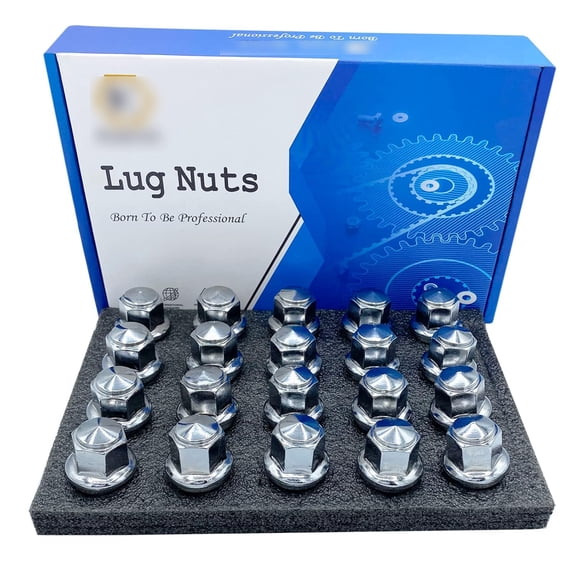 RIONIMA 20Pcs M12X1.5 Lug Nuts,One-Piece Solid Chrome Oem Factory Style, Replacement for 2001-2024 Escape/2012-2018 Focus/2006-2020 Lincoln 2015-19 Mkc/2012-16 Mkz,Large Acorn Seat