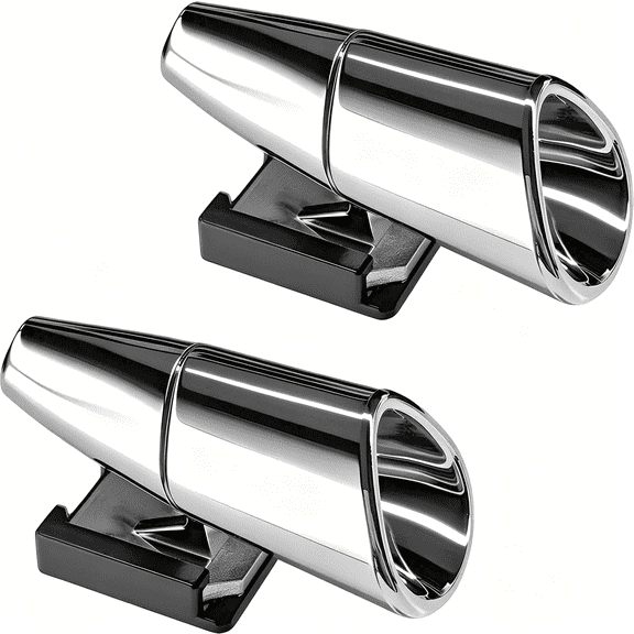 RIONIMA 2 Pack Car Deer Whistles, Wind Activated Ultrasonic Animal Warning Horns, Waterproof Vehicle Safety Device for Trucks SUVs, Silver